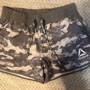 Reebok grey camo running shorts